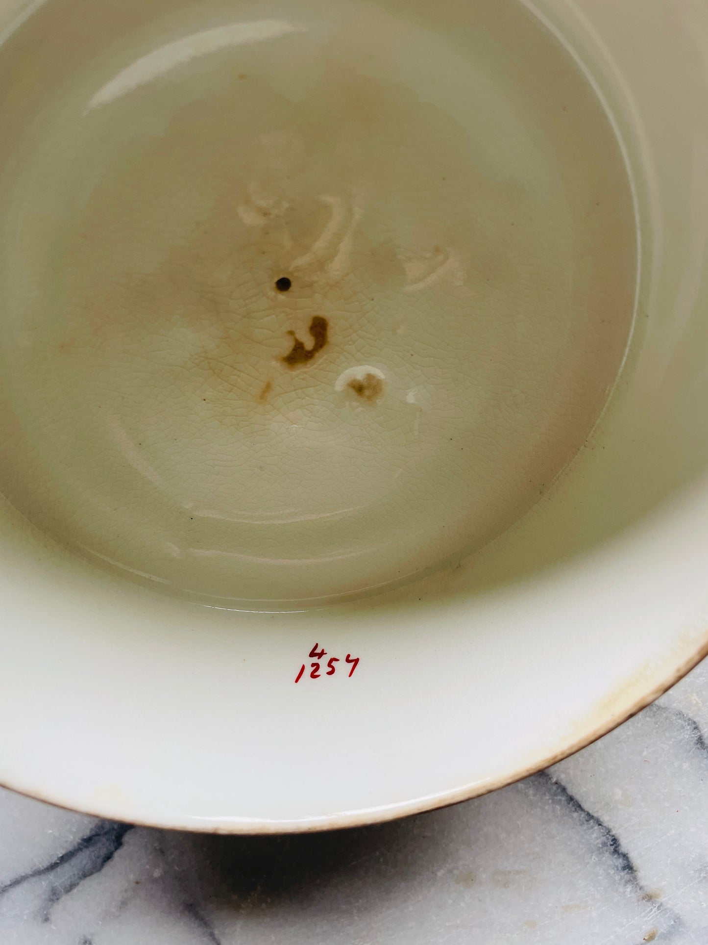 Gilded White Porcelain Butter Dish