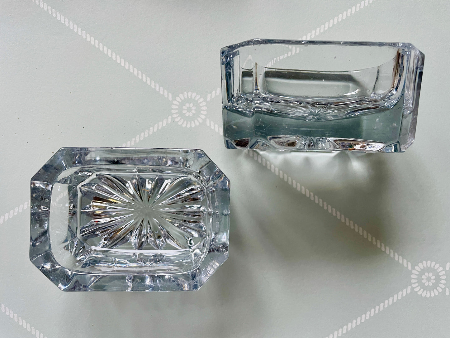Vintage Chunky Glass Salt Cellars