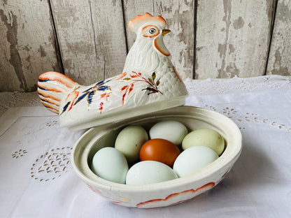 Price Kensington Vintage Hand Painted Hen Egg Holder