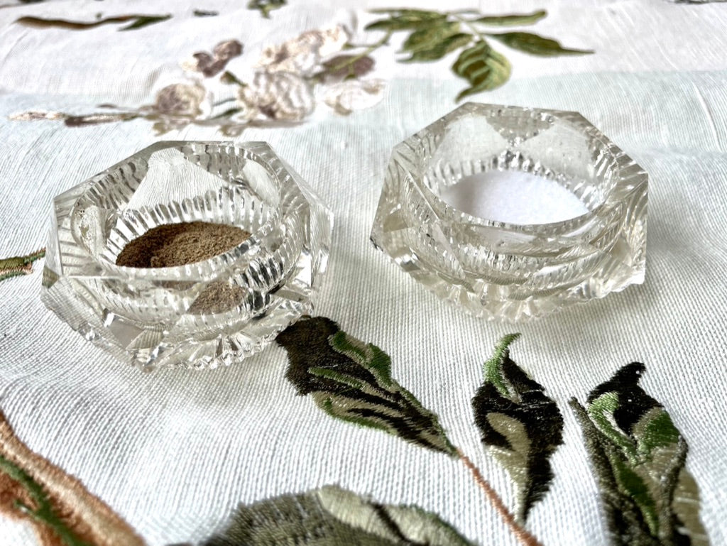 Vintage Glass Salt and Pepper Cellars