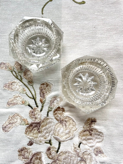 Vintage Glass Salt and Pepper Cellars