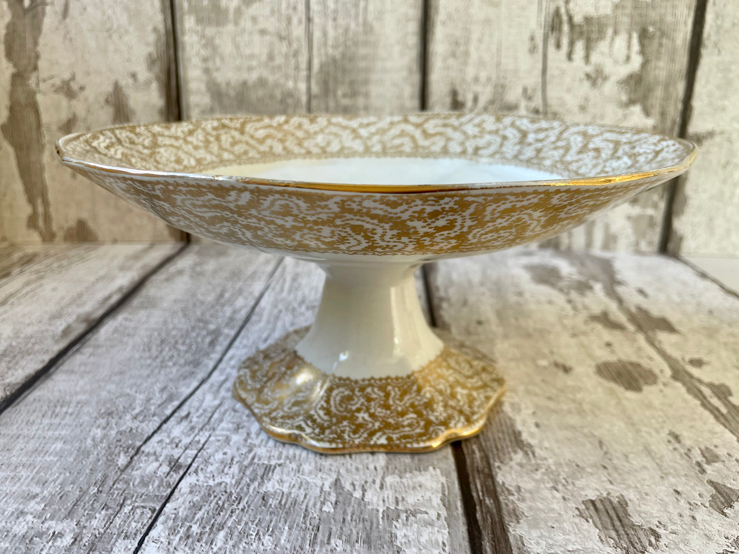 Glamorous Gilded Ironstone China Cake Stand