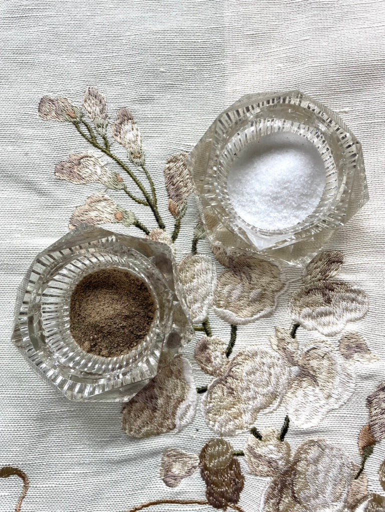 Vintage Glass Salt and Pepper Cellars