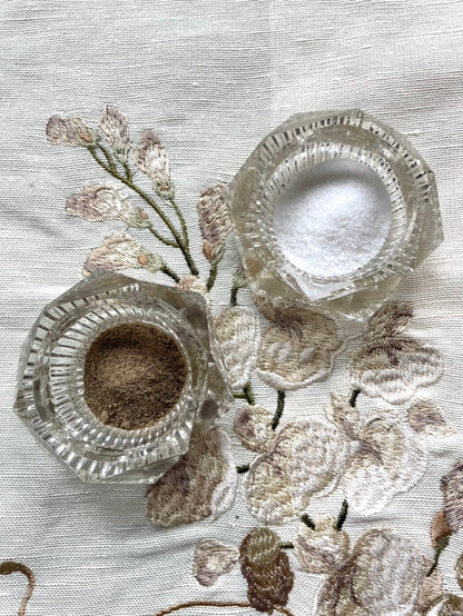 Vintage Glass Salt and Pepper Cellars