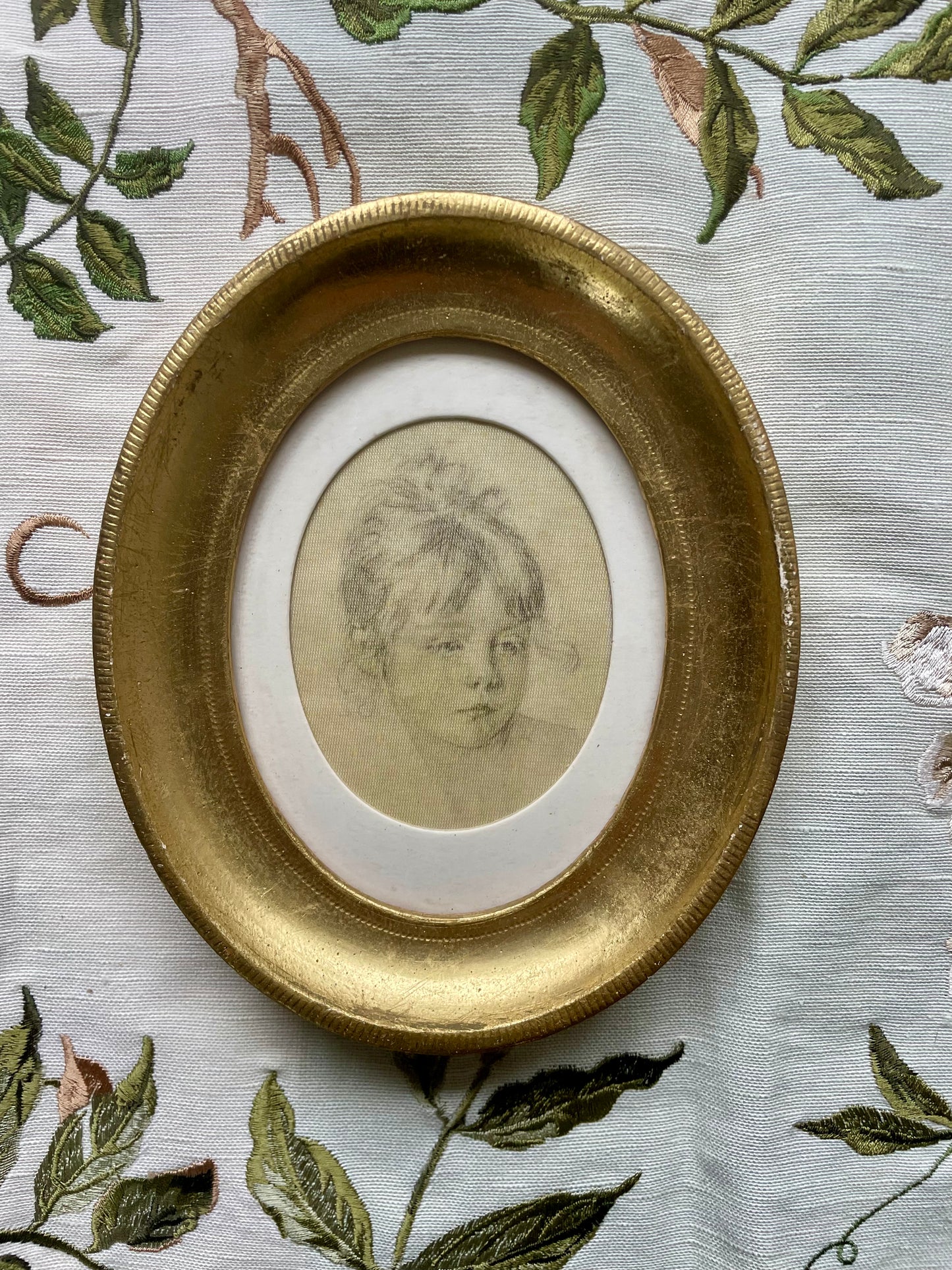Framed Vintage Pencil  Print on Silk