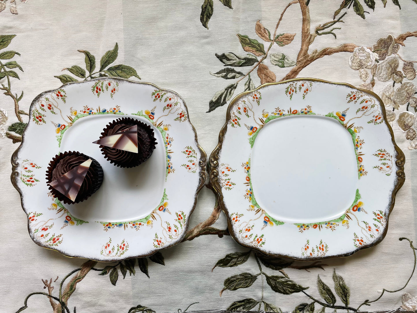 Pair of Art Deco Tea Plates