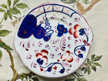 Antique Gaudy Welsh Cake Plate