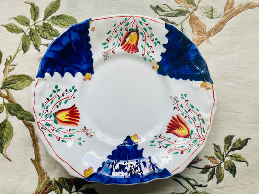 Gaudy Welsh Antique Tulip Cake Plate