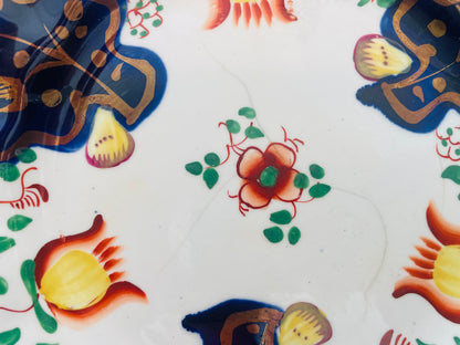 Gilded Antique Gaudy Welsh Tulip Cake Plate