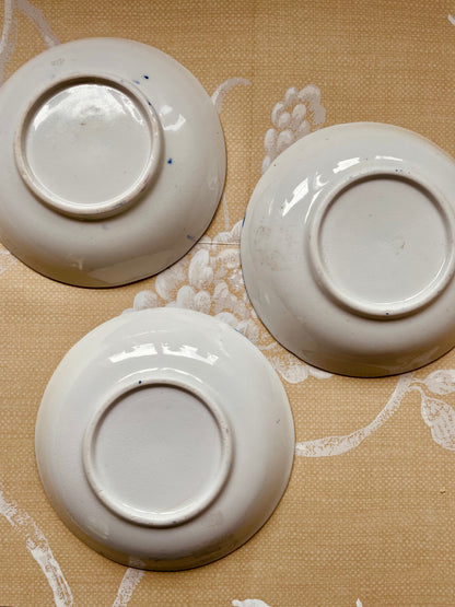 Three Antique Gaudy Welsh Cups and Saucers