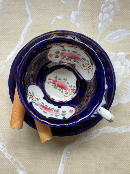 Three Antique Gaudy Welsh Cups and Saucers