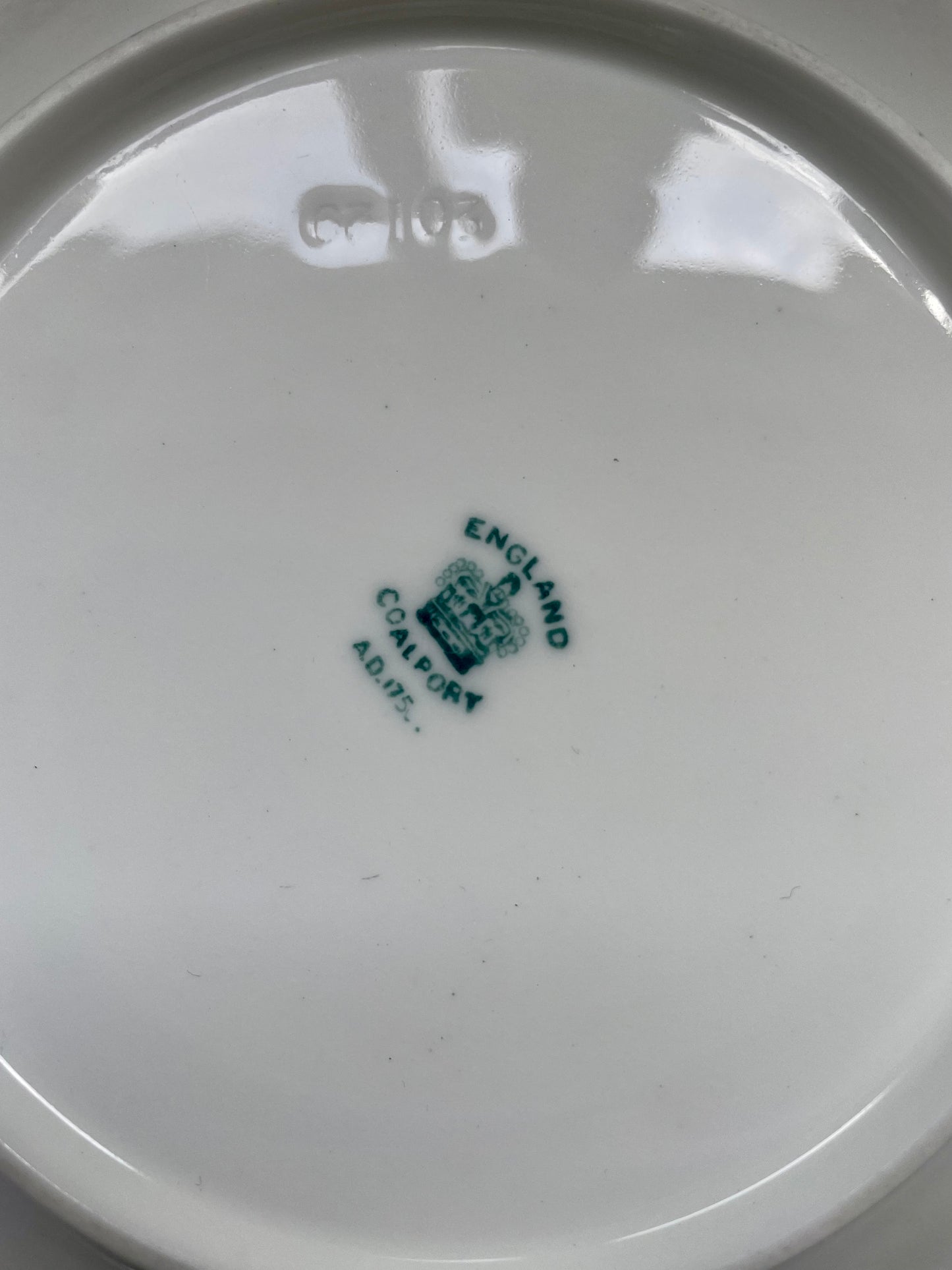 Pair of Coalport Green Dragon Plates