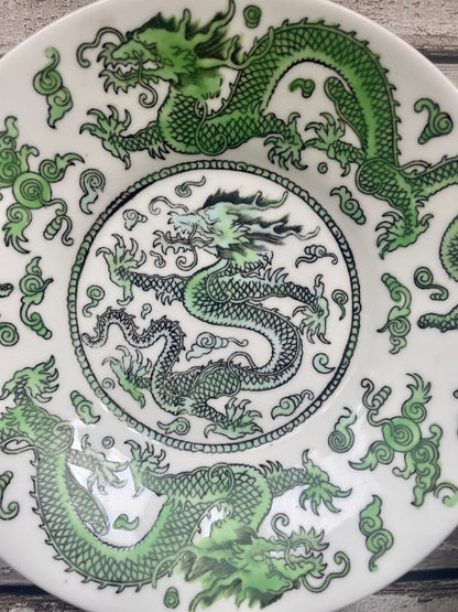 Pair of Coalport Green Dragon Plates