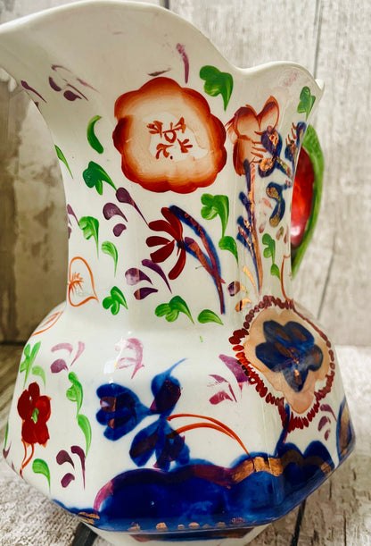 Allertons Gaudy Welsh Jug Smaller