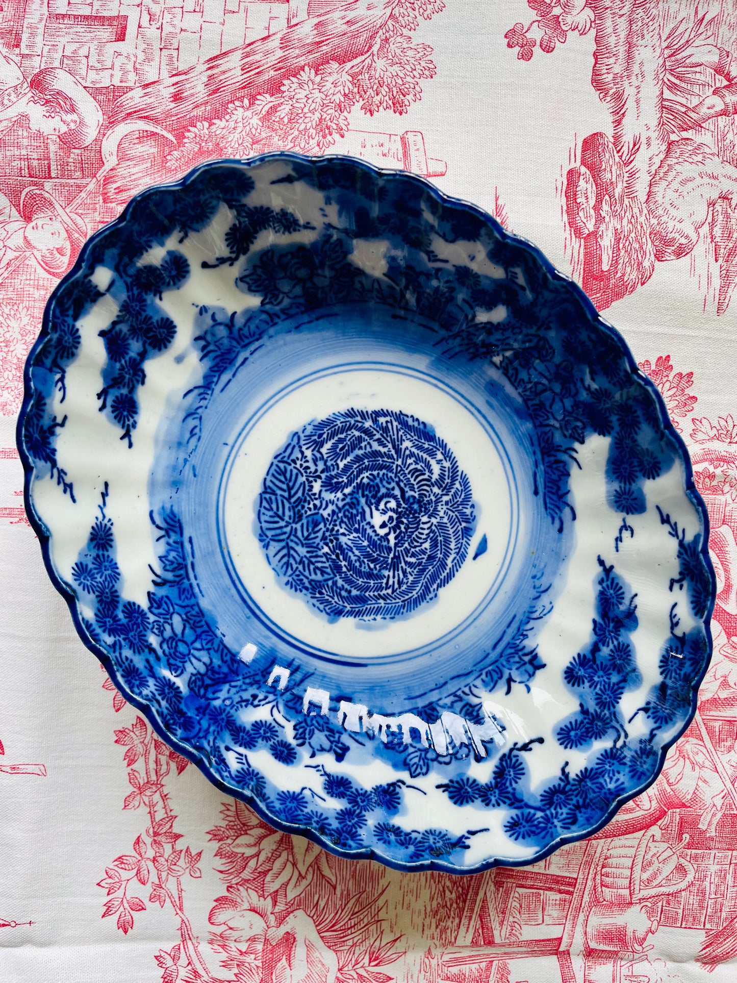 Antique Oval Japanese Bowl
