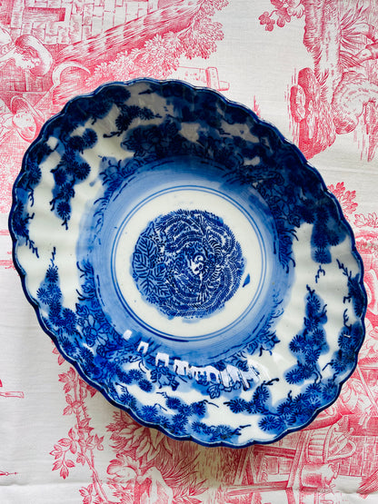 Antique Oval Japanese Bowl