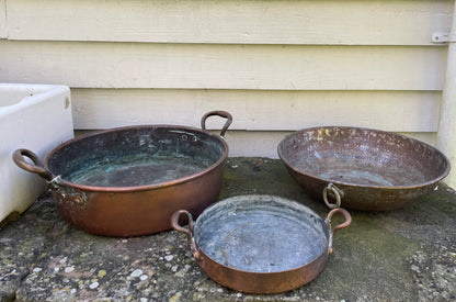 Copper Bowl with Ring Handles
