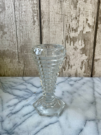 1950s Ridged Glass Bud Vase