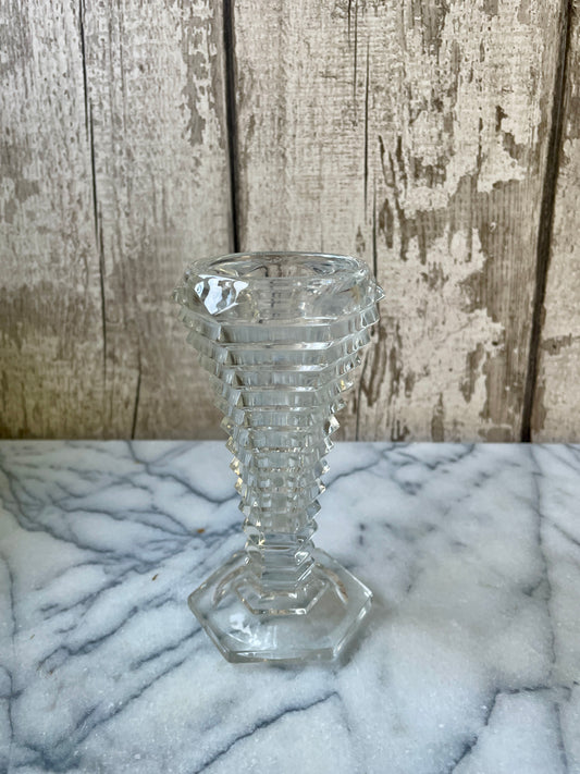 1950s Ridged Glass Bud Vase