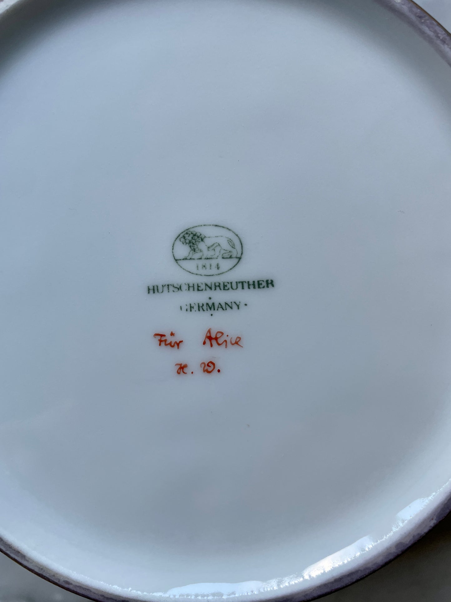 White and Gold China Cachepot