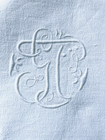 Large Linen 'GT' Monogrammed Hand Towel