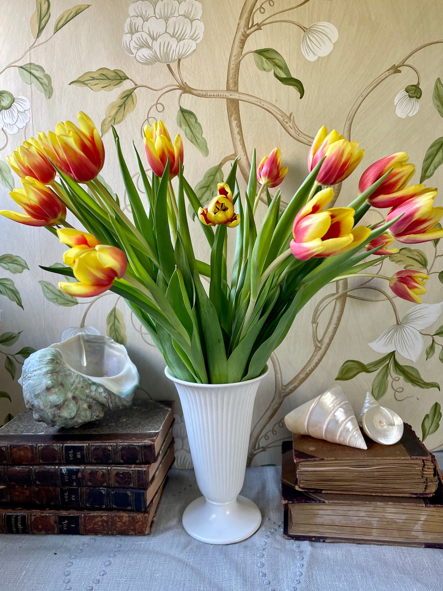 Moonstone Glaze Wedgwood Fluted Vase