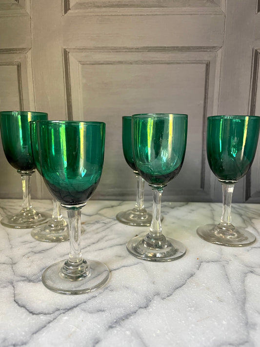 Victorian Bristol Green Glasses
