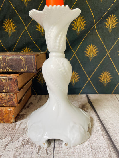 Pair of White Porcelain Candlesticks