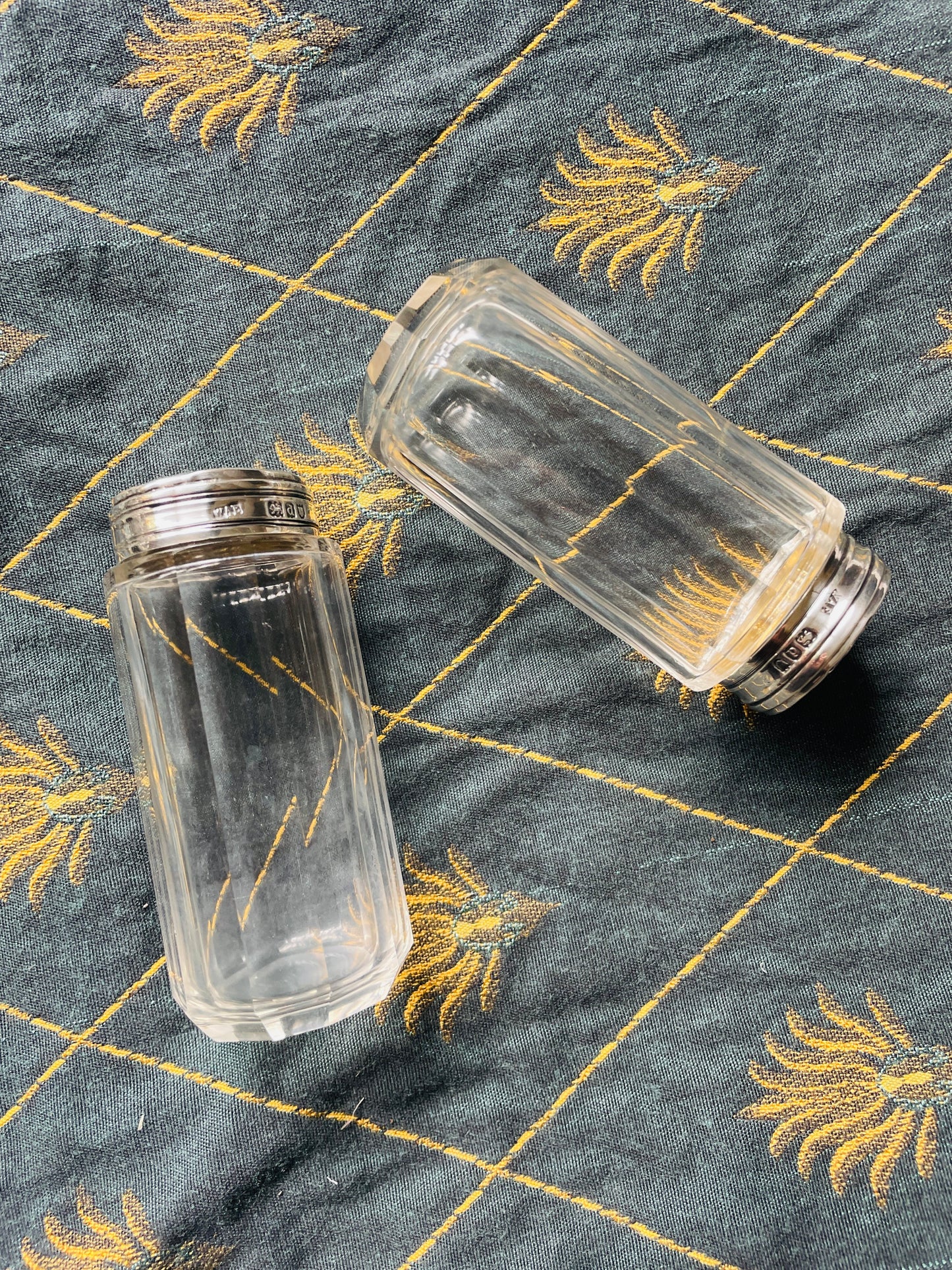 Victorian Sterling Silver Monogrammed Glass Bottle