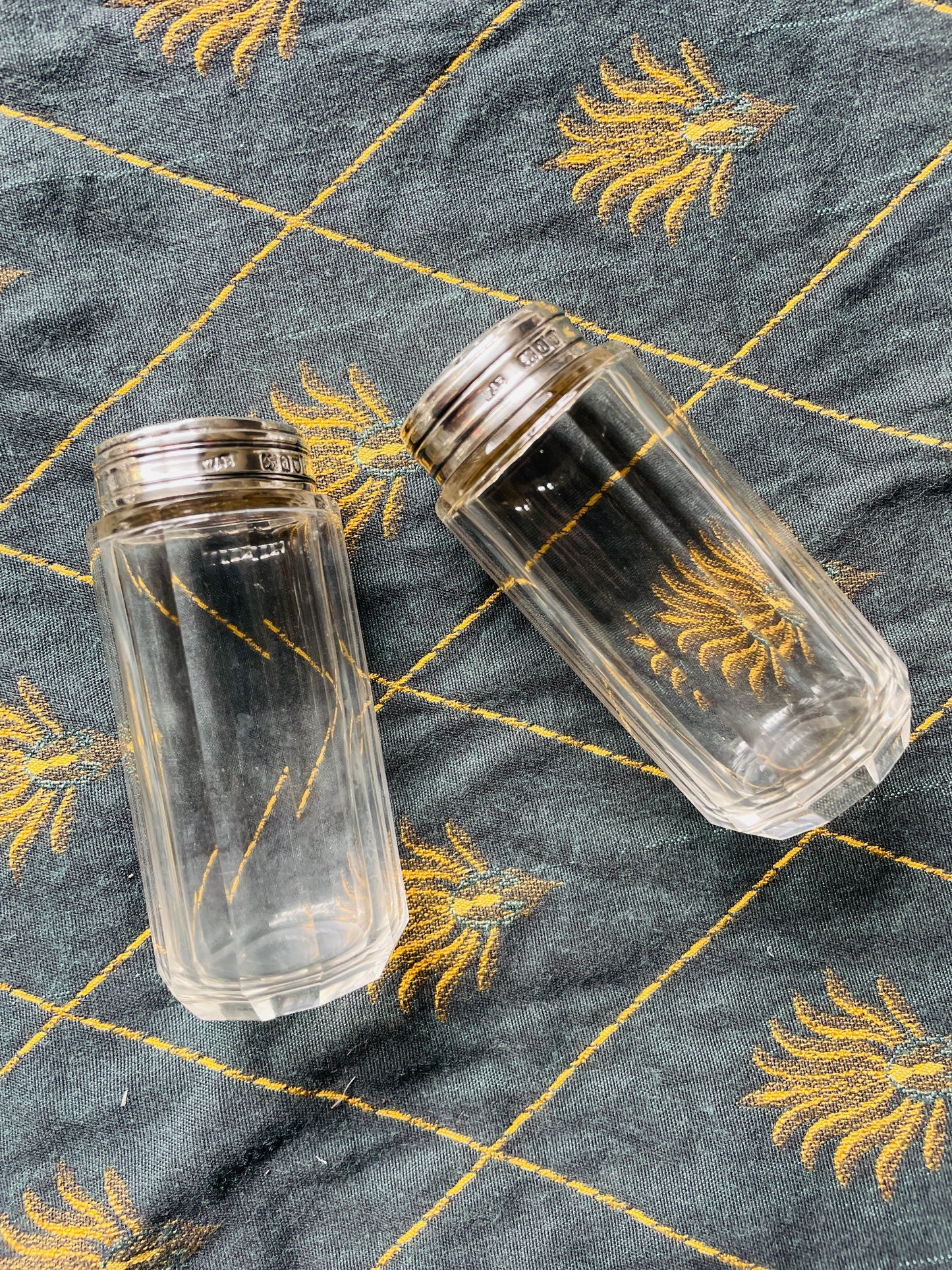 Victorian Sterling Silver Monogrammed Glass Bottle