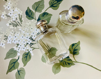 Antique Glass and Sterling Silver Perfume Bottles