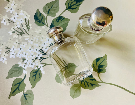Antique Glass and Sterling Silver Perfume Bottles