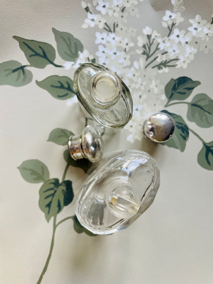 Antique Glass and Sterling Silver Perfume Bottles