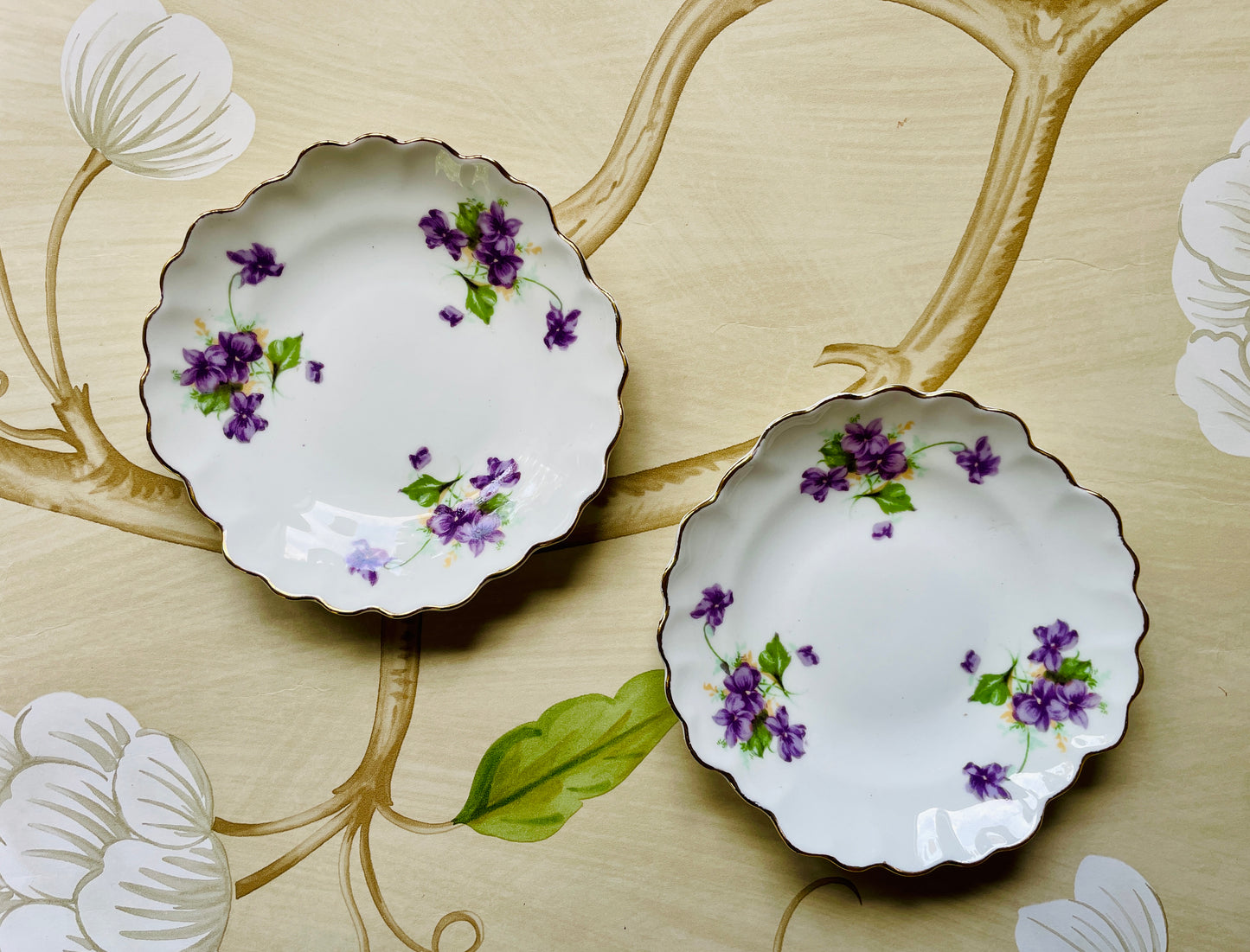 Pair of Adderley Bone China Round Dishes
