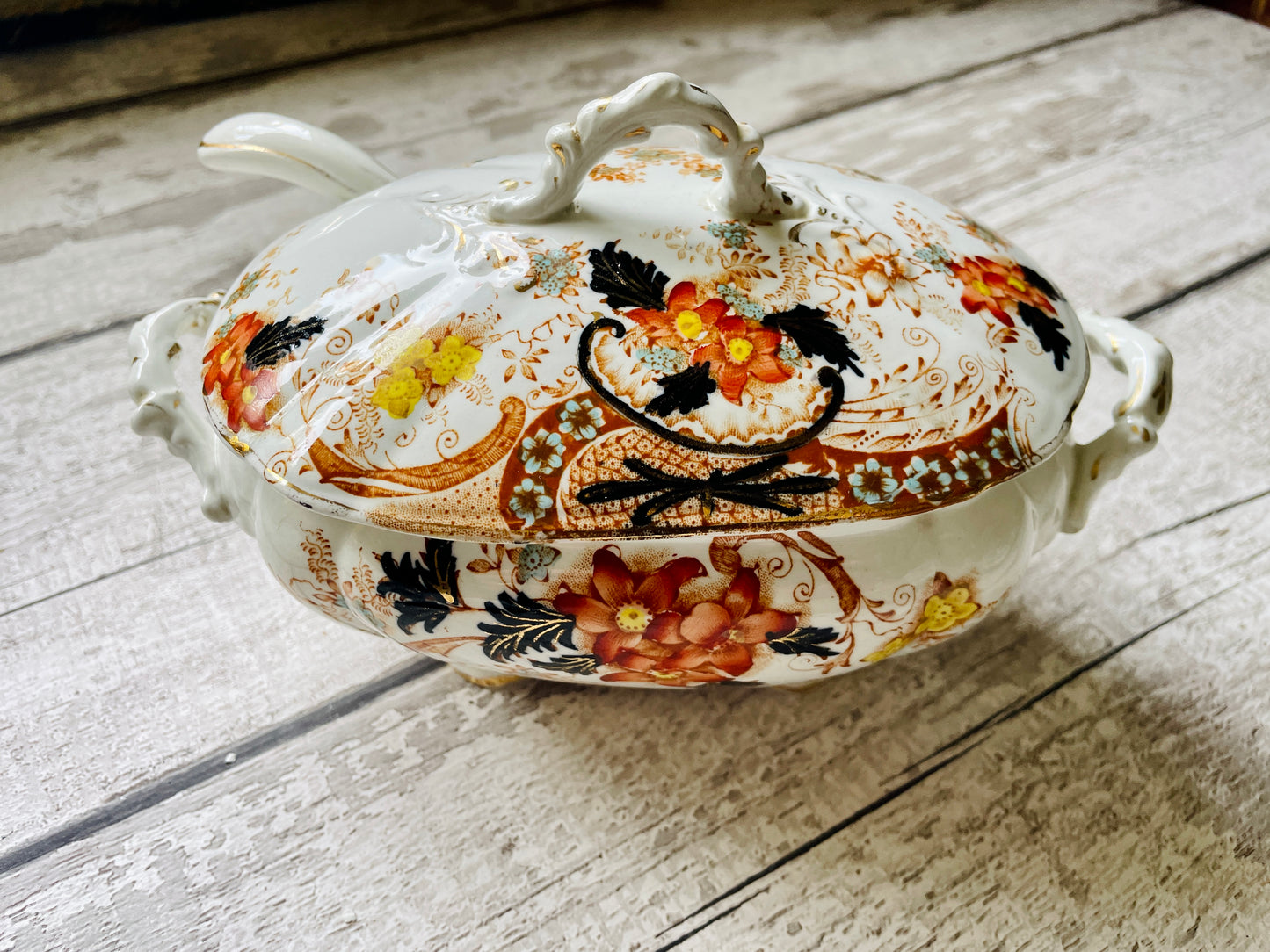 Antique Sauce Tureen with spoon