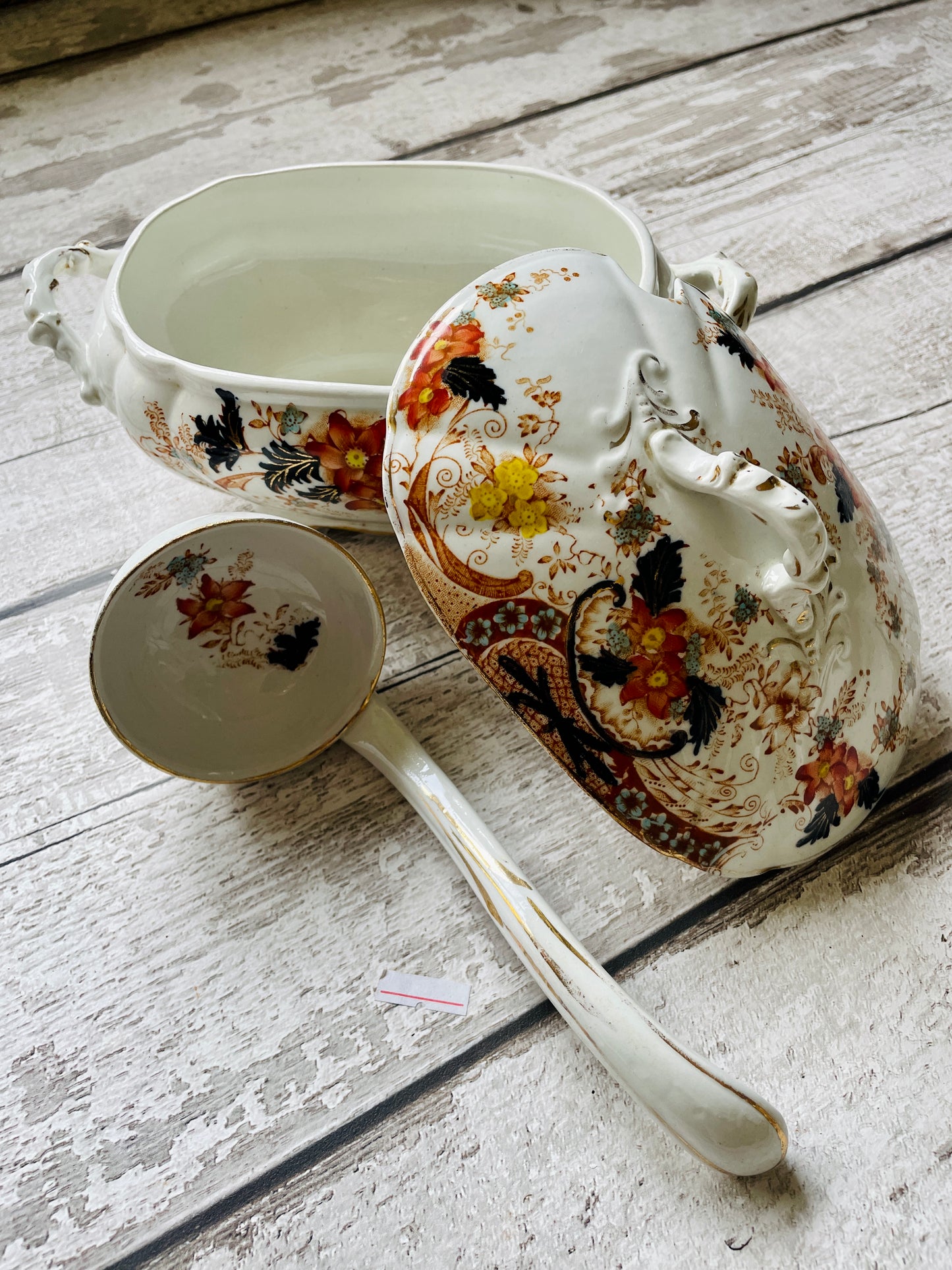 Antique Sauce Tureen with spoon