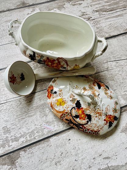 Antique Sauce Tureen with spoon