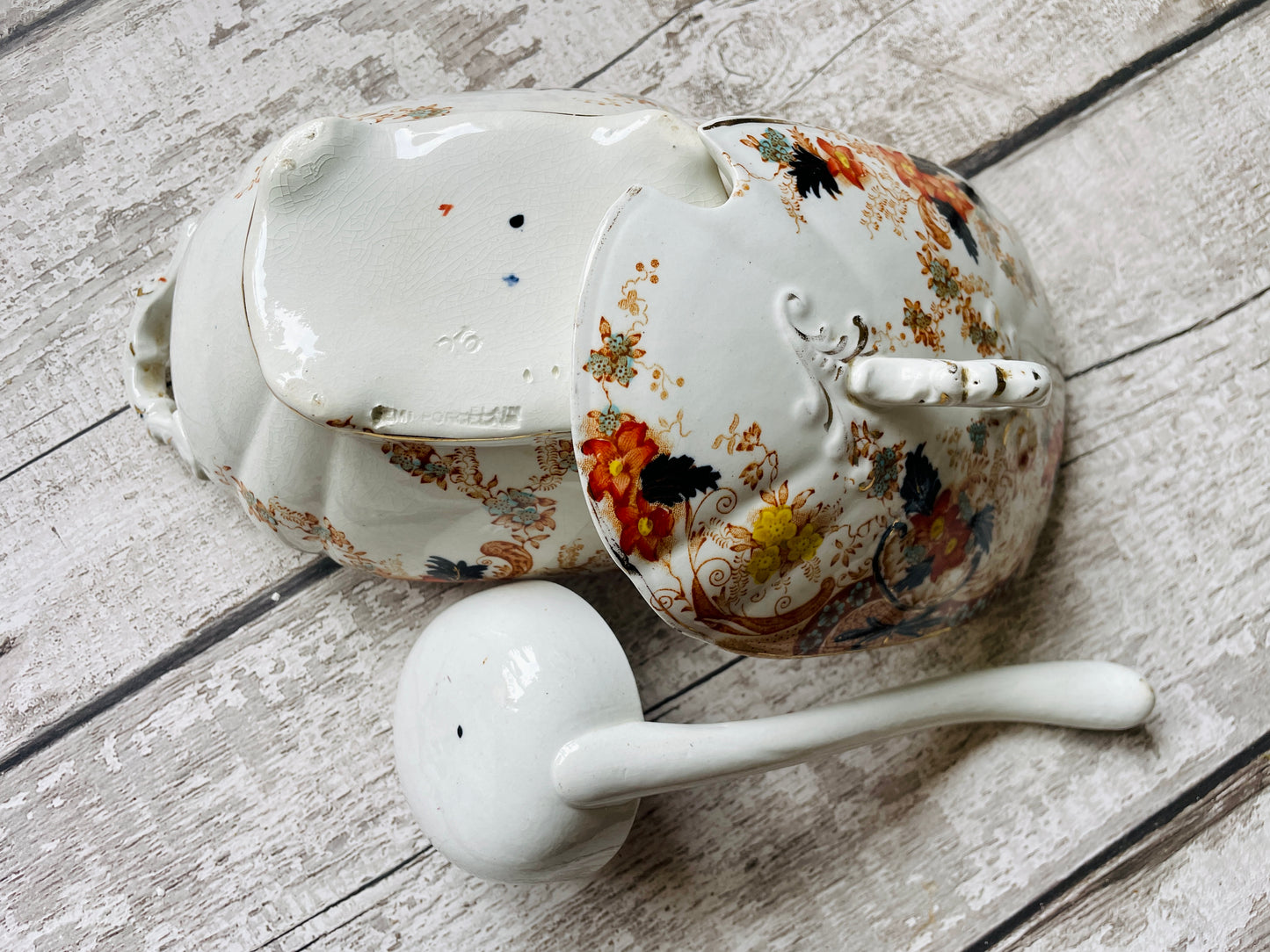Antique Sauce Tureen with spoon