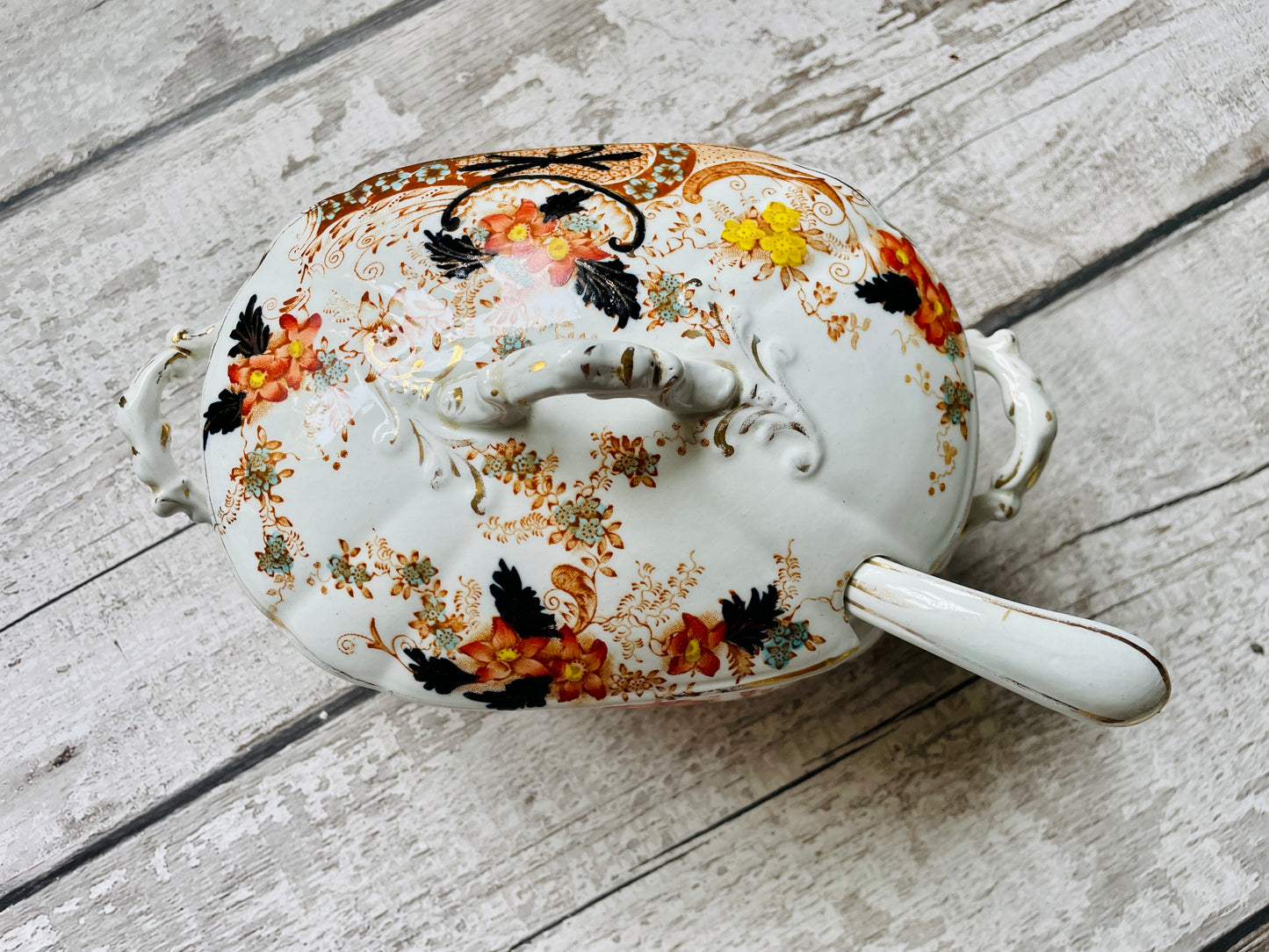 Antique Sauce Tureen with spoon