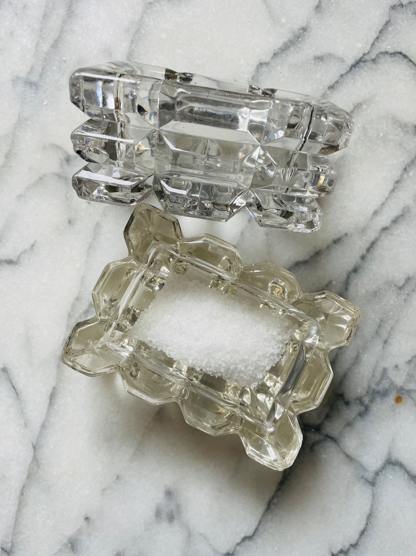 Pair of Vintage Glass Salt Cellars