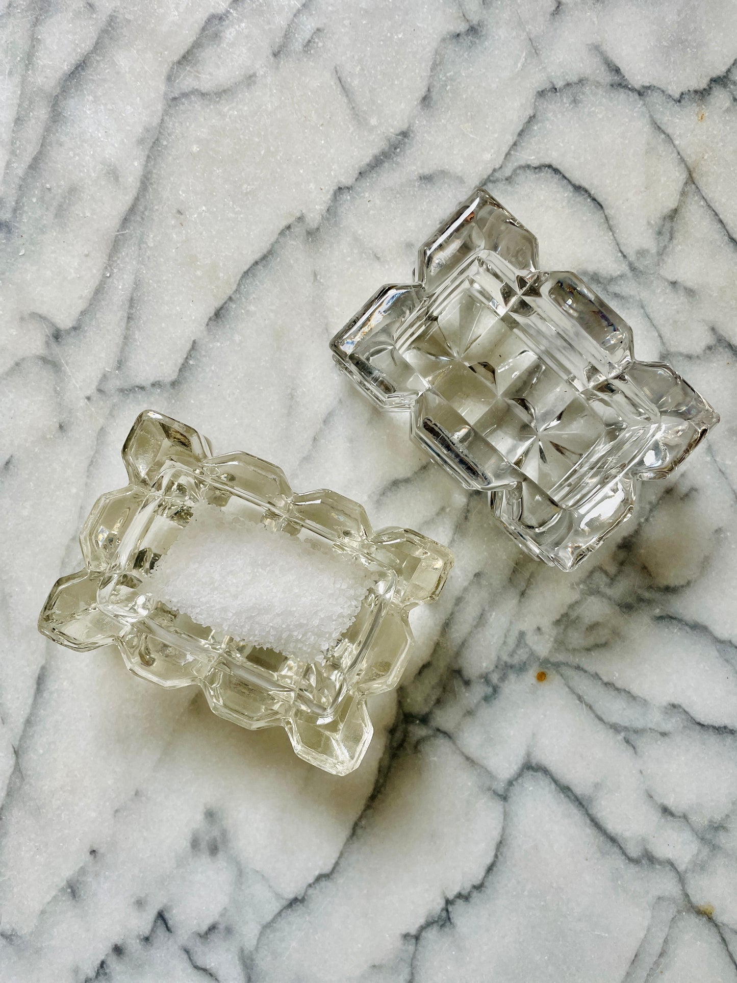 Pair of Vintage Glass Salt Cellars