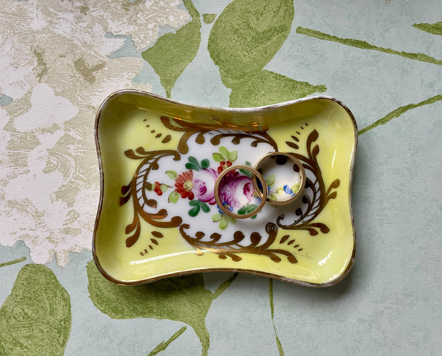 French Porcelain Yellow Trinket Dish