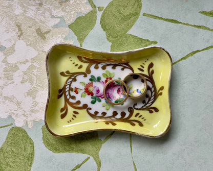 French Porcelain Yellow Trinket Dish