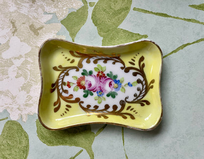 French Porcelain Yellow Trinket Dish