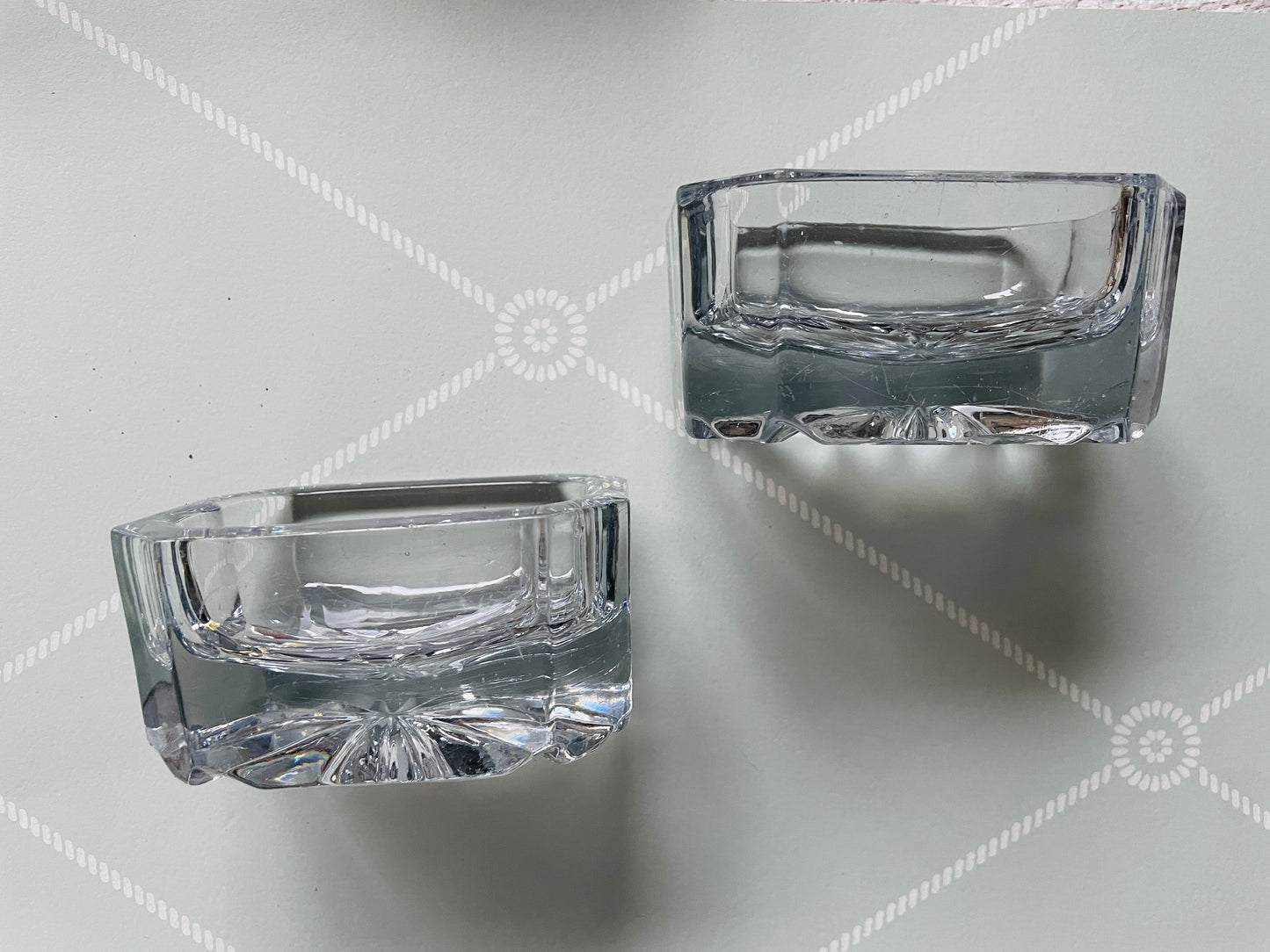 Vintage Chunky Glass Salt Cellars