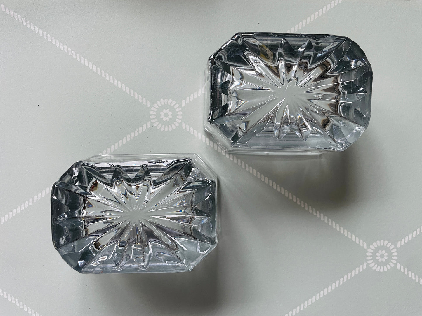 Vintage Chunky Glass Salt Cellars