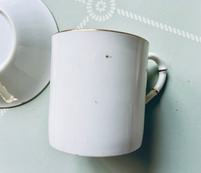 Pair of Antique Royal Worcester Espresso Cups and Saucers