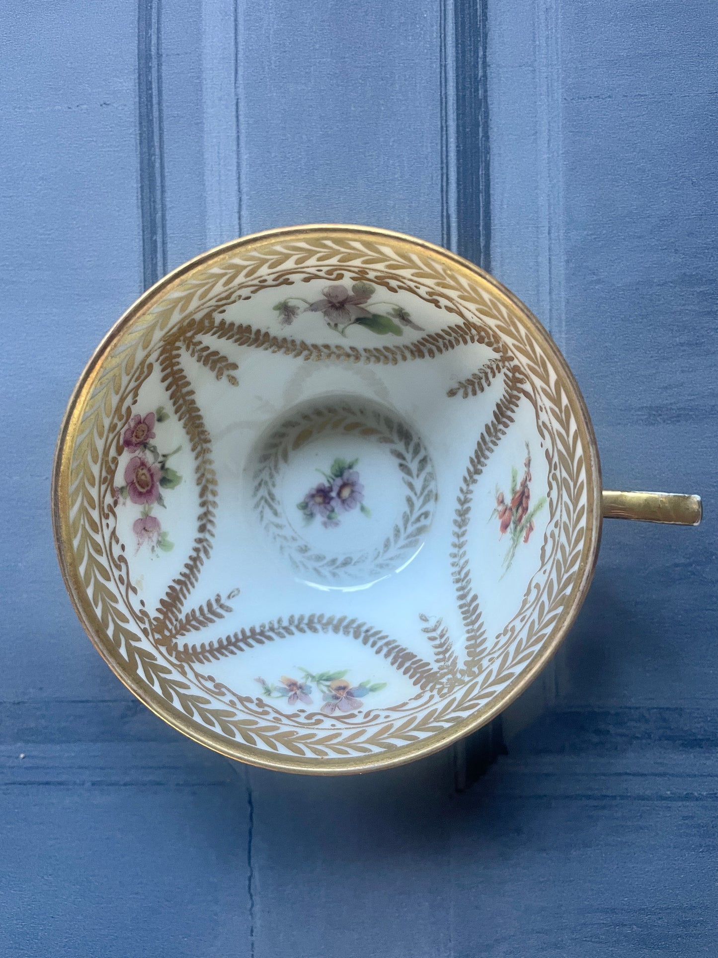 Antique Wurttemberg Cup and Saucer Trio