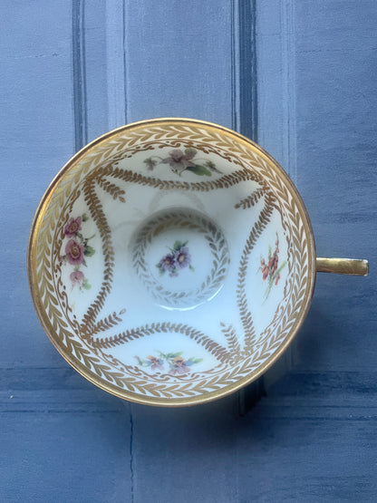 Antique Wurttemberg Cup and Saucer Trio