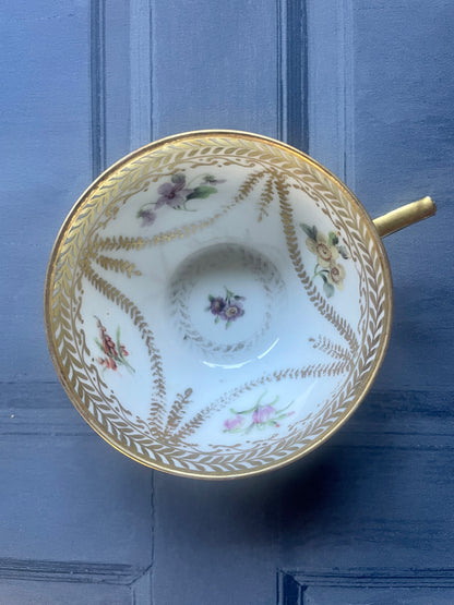 Antique Wurttemberg Cup and Saucer Trio